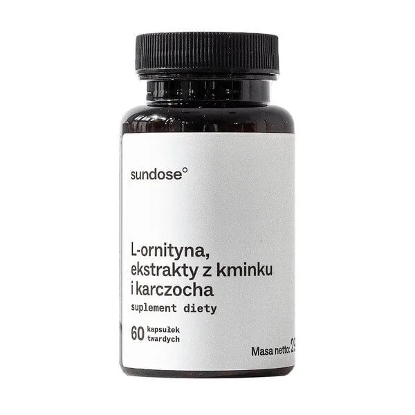 Sundose L-ornitină, extracte de chimen și anghinare, capsule tari, 60 buc. — preț și oferte
