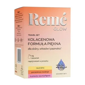 Reme Glow Collagen Beauty Formula Travel Set, pliculețe cu pudră, diferite arome, 15 buc.