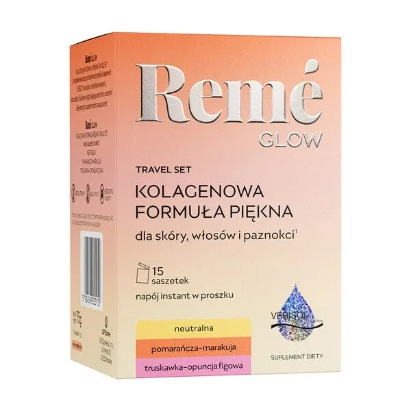 Reme Glow Collagen Beauty Formula Travel Set, pliculețe cu pudră, diferite arome, 15 buc. — preț și oferte