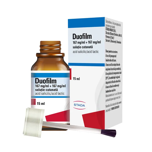 Duofilm solutie cutanata 167 mg/ml + 167 mg/ml, Stada | 15 ml STADA M&AMP;D SRL — preț și oferte