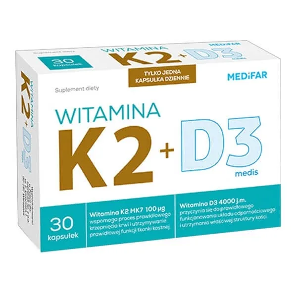 Medifar Vitamina K2 100 + D3 4000, capsule, 30 buc. — preț și oferte