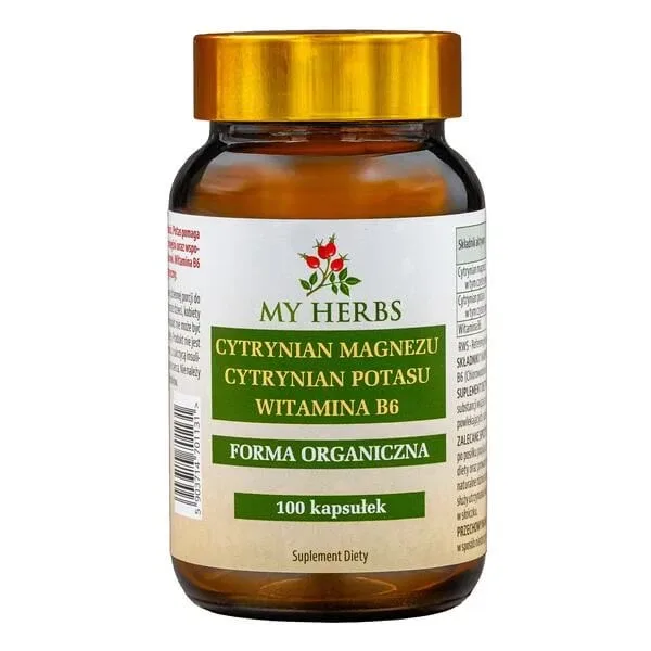 My Herbs Citrat de magneziu Citrat de potasiu Vitamina B6, capsule, 100 buc. — preț și oferte
