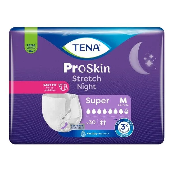 Tena Stretch ProSkin Super Night, scutece de noapte, mărimea M, 30 buc. — preț și oferte