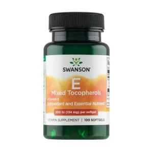 Swanson Vitamina E 200 UI tocoferol amestec, capsule, 100 buc.
