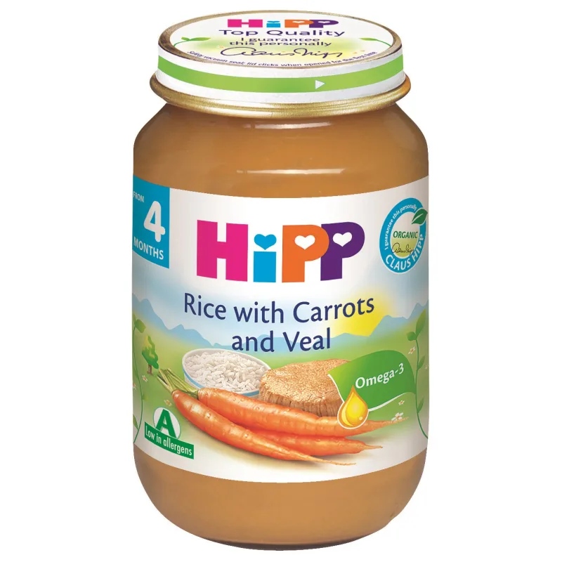 ECO HIPP VITEL CU OREZ SI MORCOVI 190G — preț și oferte