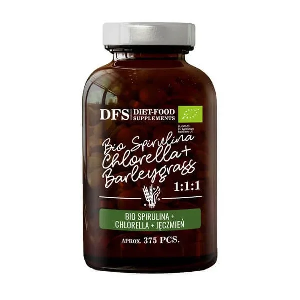 Diet-Food Bio Spirulina + Bio chlorella + Bio orz, tabletă, 375 buc. — preț și oferte