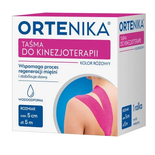 Orthenika, bandă de kinetoterapie, 5 cm x 5 m, roz, 1 rolă — preț și oferte