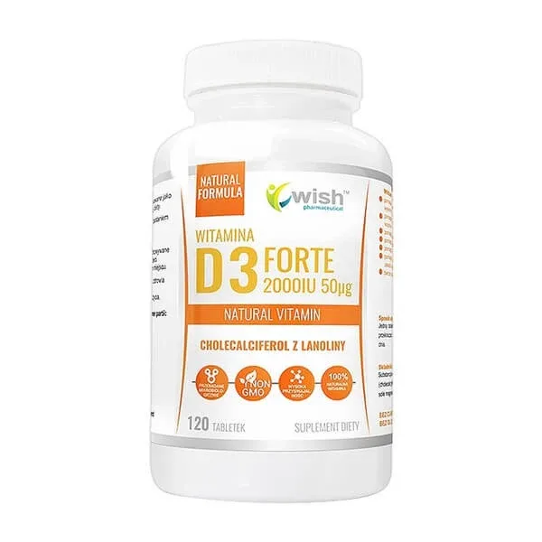 Wish Vitamina D3 Forte 2000 UI 50 µg, comprimate, 120 buc. — preț și oferte