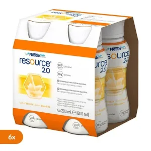 Set de 6 x Resource 2.0, lichid cu aromă de vanilie, 4 x 200 ml
