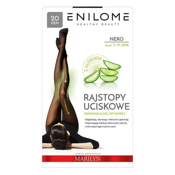 Enilome Healthy Beauty Aloe, colanți de compresie, semi-mat, culoare Nero, mărime XL, 20 DEN — preț și oferte