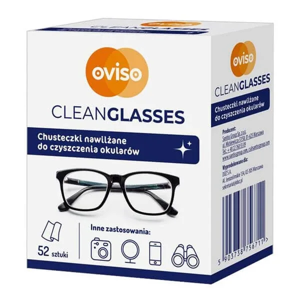 Oviso Clean Glasses, șervețele pentru curățarea ochelarilor, umezite, 52 buc. — preț și oferte