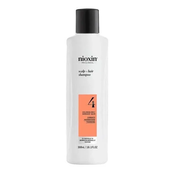 Nioxin System 4 Scalp + Hair Shampoo, șampon pentru întărirea părului vopsit cu subțiere progresivă, 300 ml — preț și oferte