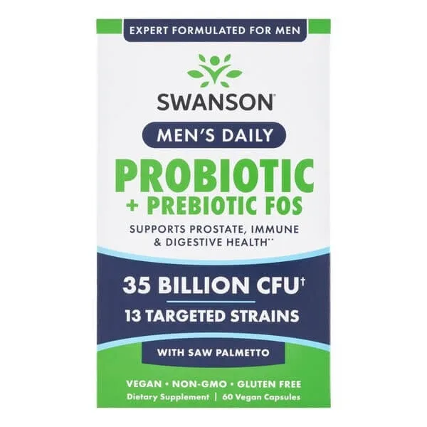 Swason Men's Daily Probiotic+Prebiotic FOS, capsule, 60 buc. — preț și oferte
