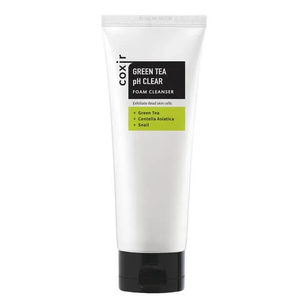 Coxir Green Tea pH Clear Foam Cleanser, spumă facială de curățare cu ceai verde, 150 ml — preț și oferte