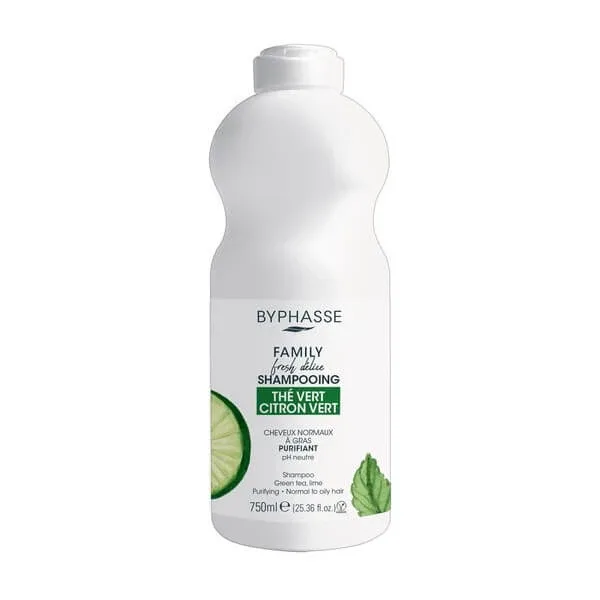 Byphasse Family Fresh Delice, șampon pentru păr normal până la gras, ceai verde și lime, 750 ml — preț și oferte