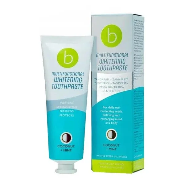 Beconfident Multifunctional Whitening, pastă de dinți de albire, nucă de cocos + mentă, 75 ml — preț și oferte