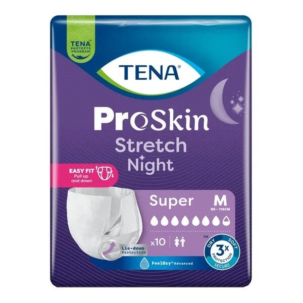 Tena Stretch ProSkin Super Night, scutece de noapte, mărimea M, 10 buc. — preț și oferte