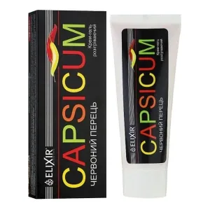 Elixir, Capsicum, gel-cremă încălzitor cu piper roșu, 75 ml