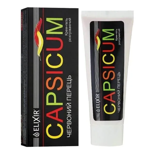 Elixir, Capsicum, gel-cremă încălzitor cu piper roșu, 75 ml — preț și oferte