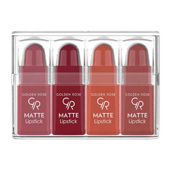 Ruj mat Golden Rose, Set de 4 mini rujuri mate, nr. 03, 4 g — preț și oferte