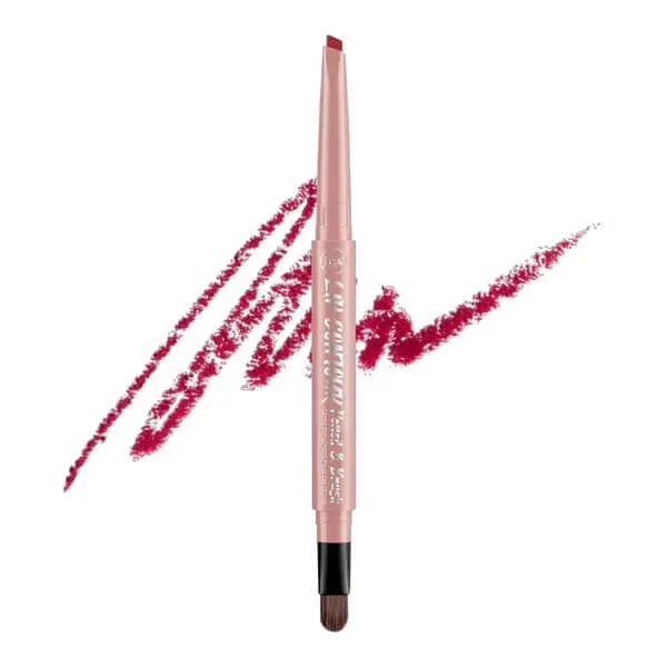J.Cat Beauty Lip Contour Pencil &amp; Brush, creion automat pentru buze cu perie 202 Garnet Red, 0.22 g — preț și oferte
