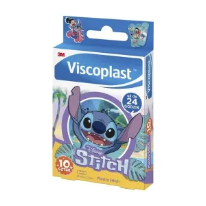 Viscoplast Stitch, plasturi decorați pentru copii, 72 mm x 25 mm, 10 buc.