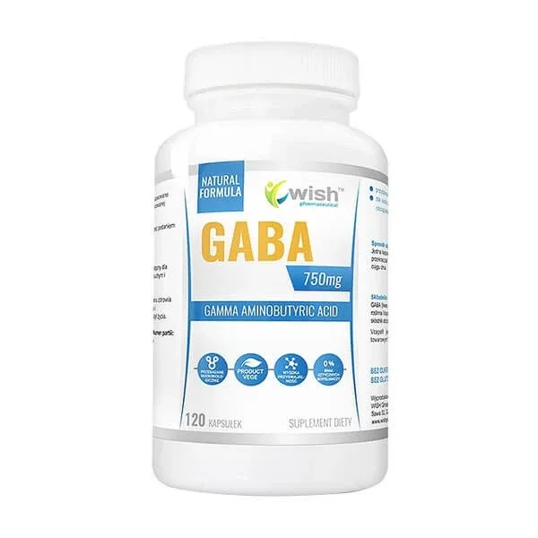 Wish GABA 750 mg Acid gamma-aminobutiric, capsule, 120 buc. — preț și oferte