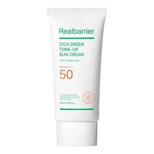 Real Barrier Cica Green Tone-Up Sun Cream SPF 50+ PA++++ , cremă solară hidratantă cu efect tonic, 50 ml — preț și oferte