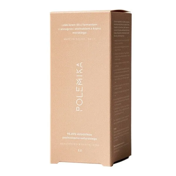 Polemic Matcha Care Color Daily, cremă BB revitalizantă ușoară cu ferment de struguri și extract de fenicul marin, 2.0, 30 ml — preț și oferte