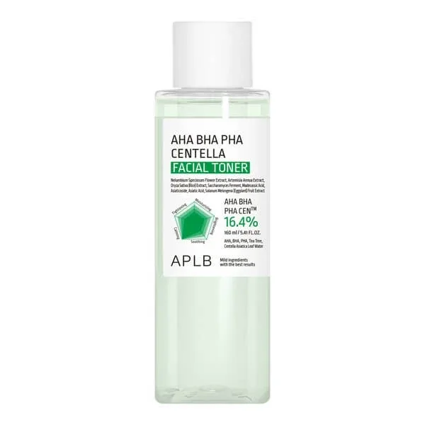 APLB AHA BHA PHA Centella Facial Toner, toner de curățare facială cu acizi și Centella, 160 ml — preț și oferte