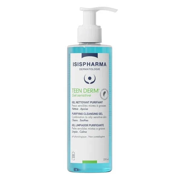 ISISPHARMA TEEN DERM GEL SENSITVE, gel purifiant de curățare facială, 250 ml — preț și oferte