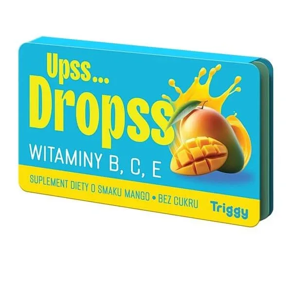Triggy Upss. Dropss Vitamine B, C, E, pastile, aromă de mango, 15 buc. — preț și oferte