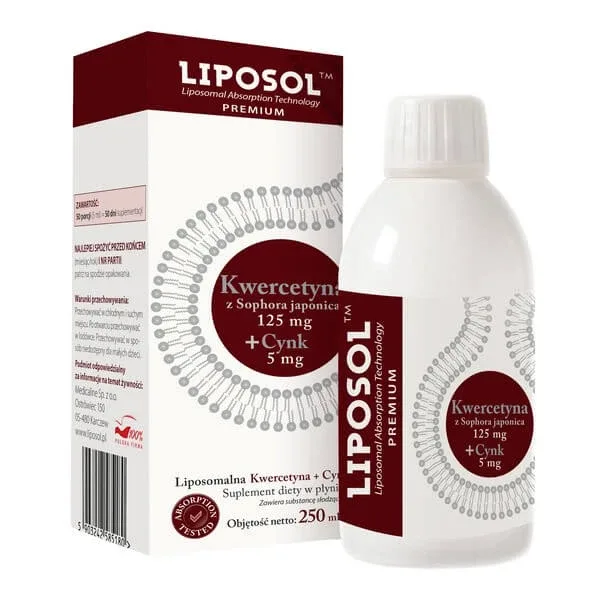 Liposol Quercetin 125 mg + zinc 5 mg, lichid, 250 ml — preț și oferte