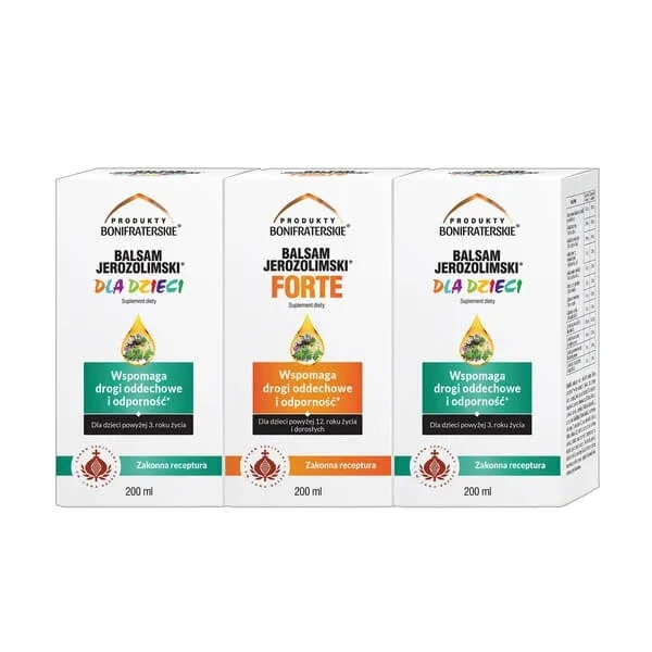 Set Bonifrater Produse Jerusalem Balm pentru copii, sirop, 200 ml x 2 buc. + Jerusalem Balm Forte, lichid, 200 ml — preț și oferte
