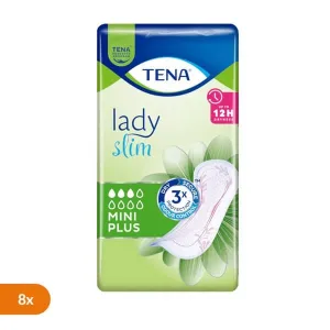 Set de 8 x TENA Lady Slim Mini Plus, șervețele sanitare specializate, 16 buc.