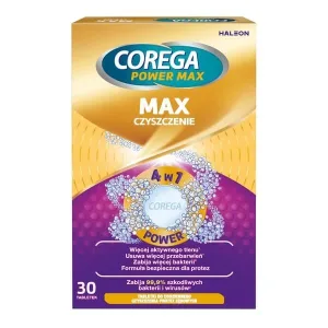 Corega Power Max, Max Cleaning, tablete pentru curățarea protezelor dentare, 30 buc.