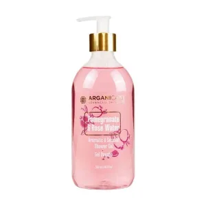 Arganicare duș, gel de duș cu rodie și apă de trandafiri, 500 ml