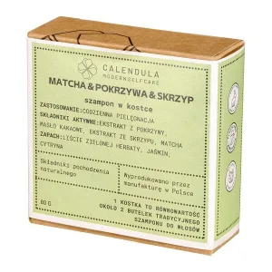 Calendula Modern Self Care, șampon cub, Matcha &amp; Urzică &amp; Coada calului, 80 g