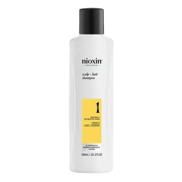 Nioxin System 1 Shampoo, șampon pentru păr natural și ușor subțire, 300 ml — preț și oferte