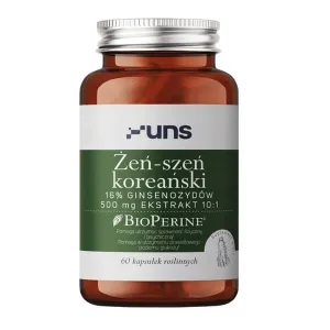 Uns ginseng coreean + bioperină, capsule, 60 buc.