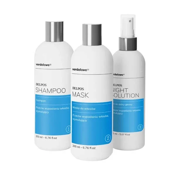 Set promoțional Delpos, șampon, 200 ml + mască de păr, 200 ml + loțiune pentru scalp, 150 ml — preț și oferte