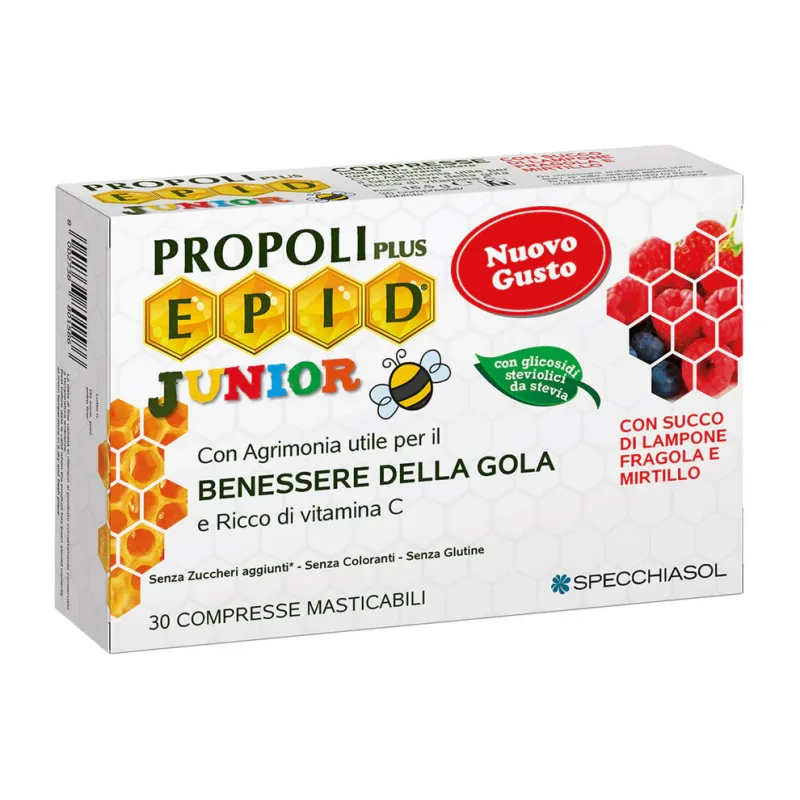 Epid Propolis Junior comprimate cu suc de zmeura, capsuni si afine, Specchiasol | 30 comprimate — preț și oferte