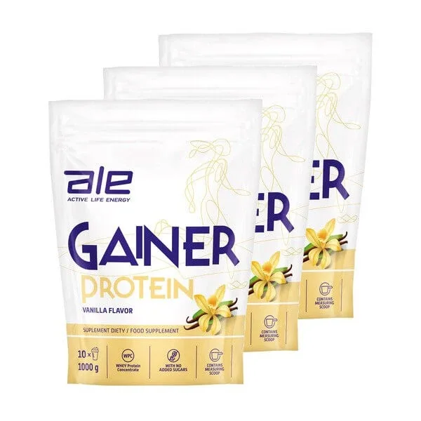 Set de 3 x ALE Gainer Protein Vanilla Flavor — preț și oferte