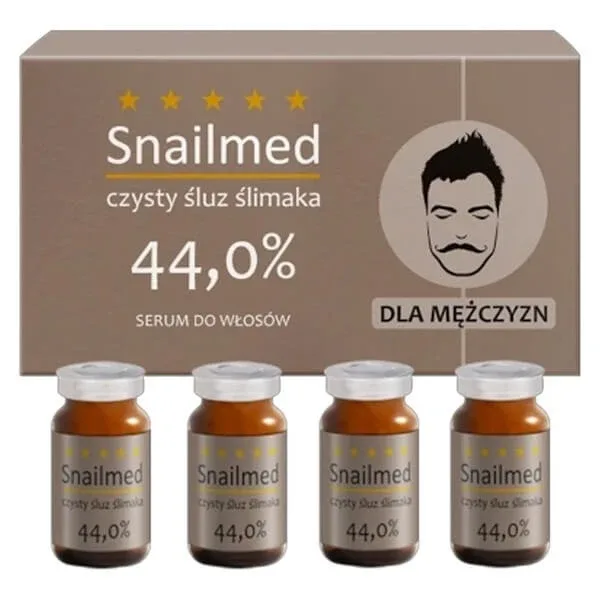 Snailmed, ser pentru pielea bărbii cu mucus natural de melc și extract de chinină, 8 ml x 4 fiole — preț și oferte