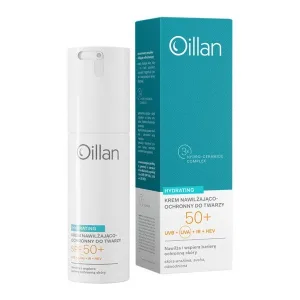 Oillan Cremă de față hidratantă, hidratantă SPF50+ pentru piele uscată și sensibilă, 50 ml