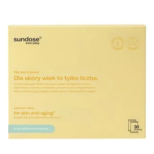 Sundose Everyday For Skin Anti-Aging, pliculețe cu pulbere, aromă de mere și limetă, 30 buc.