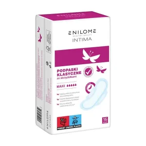 Enilome Healthy Beauty Intima, șervețele sanitare clasice cu aripi, maxi, 16 buc.
