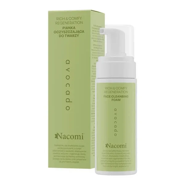 Nacomi Rich&amp;Comfy Regeneration, spumă de curățare facială cu avocado, 150 ml — preț și oferte