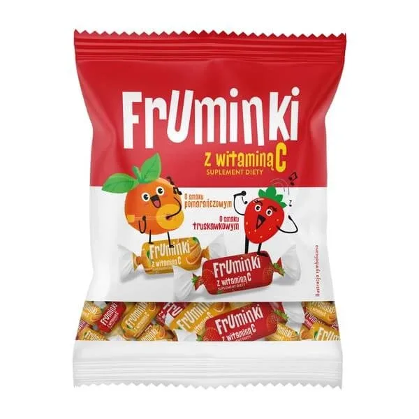 Fruminki cu vitamina C, bomboane masticabile, arome de portocale și căpșuni, 150 g — preț și oferte
