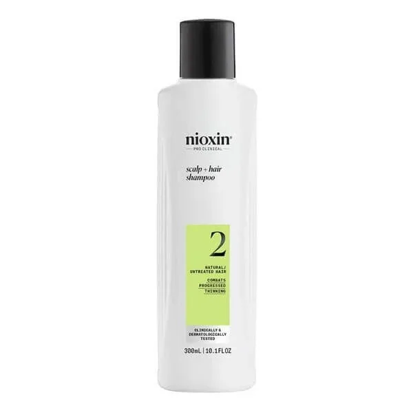 Nioxin System 2 Shampoo, șampon pentru păr natural cu subțiere progresivă, 300 ml — preț și oferte
